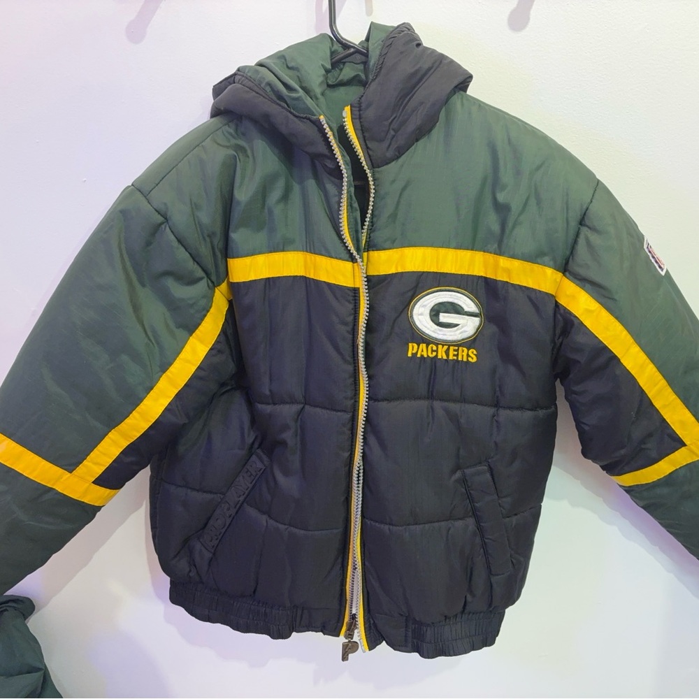Green Bay Packers Puffer Jacket - Green and Yellow